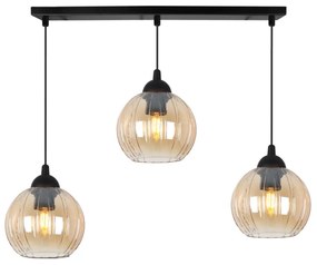 Závesné svietidlo Costa, 3x medové sklenené tienidlo, b