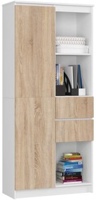 Skriňa Rexa II 80 cm biela/dub sonoma