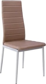 Jedálenská stolička Zita, šedo-hnedá ekokoža%