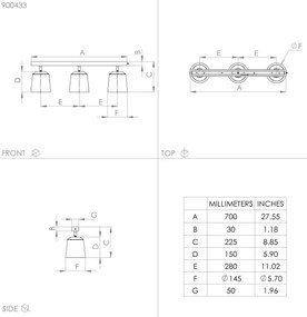 Eglo 900433 - Bodové svietidlo COTORRO 3xE27/25W/230V