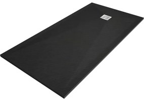 Mexen Stone+ kompozitná štvorcová sprchová vanička 180 x 80 cm, Čierna - 44708018