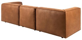 Koňakovohnedá rohová pohovka z recyklovanej kože Bonami Selection Fairfield, pravý roh, 282 cm