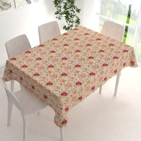 Biante Dekoračný obdĺžnikový obrus PML-091 Hortenzie a ľalie na ružovom 50x100 cm