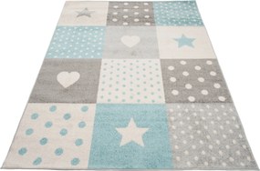 TA Koberec C573A BIELA/TYRKYSOVÁ AZÚROVÁ Rozmer: 180x260 cm