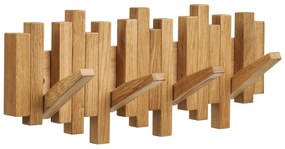 Nástenný vešiak z dubového dreva v prírodnej farbe 3 cm Caltra – House Nordic
