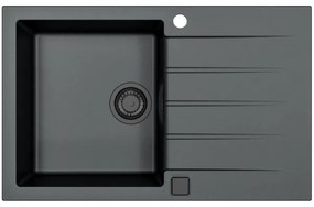 ALVEUS SETA23231 - Kuchynský drez CADIT+drezová batéria MINTAS 34cm granit/čierna