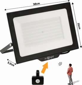 ECOLIGHT LED reflektor 200W 2v1 - studená biela