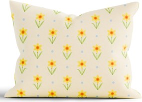 Bavlnená obliečka na vankúš Renforcé 50 × 70 cm - Narcis bieložlté
