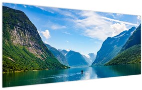 Obraz - Jazero Lovatnet (120x50 cm)