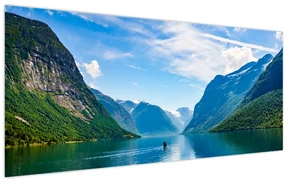 Obraz - Jazero Lovatnet (120x50 cm)