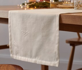 Žakárový behúň na stôl, krémový