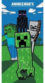 Carbotex Detská osuška Minecraft Mobi Útočí, 70 x 140 cm