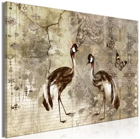 Artgeist Obraz - Retro Cranes (1 Part) Wide Veľkosť: 120x80, Verzia: Na talianskom plátne