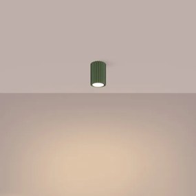 Sollux SL.1606 - Bodové svietidlo KARBON 1xGU10/10W/230V 10 cm zelená