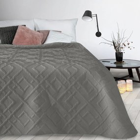 Jednofarebný prehoz na posteľ Alara/2 s geometrickým vzorom, tmavobéžový 170x210 cm - PostelnePrehozy.sk