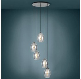 Eglo 39567 - Luster na lanku ESTANYS 5xE27/60W/230V dymová