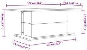 Konferenčný stolík, dub sonoma 102x55,5x40 cm, kompozitné drevo