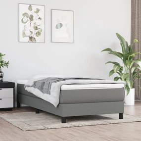 Boxspring posteľ s matracom tmavosivá 90x200 cm látka 3144046