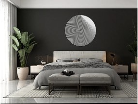 drevko Drevený obraz Abstraktný gong Rozmer obrazu: 32,5 x 32,5 cm, Farba dekorácie: Čierna