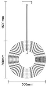 Drevený luster na lanku 1xE27/60W/230V pr. 50 cm masív/dýha/kaučukovník