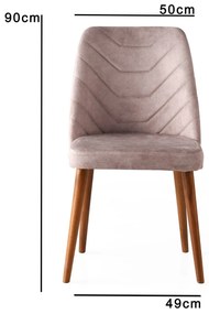 Sada 4 ks jídelních židlí Dallas ořech/béžová