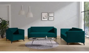 Sedacia súprava Denim 3+2+1, Dostupné poťahy: Solo 263, Farby nožičiek: biely lesk
