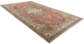 Ručne tkaný vlnený koberec Vintage 10175 rám / ornament, béžový / červený