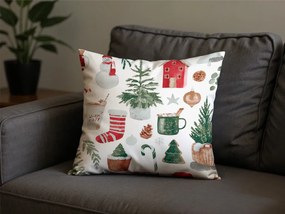Súprava 2 ks dekoračných obliečok na vankúš MAGIC CHRISTMAS 45x45 cm, biela