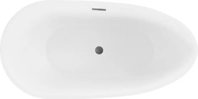 Mexen Eos, voľne stojaca vaňa 150 x 75 cm, biela, brúsený grafit prepad, 52471507500-95