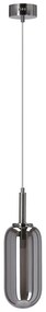 Antracitové LED závesné svietidlo so skleneným tienidlom ø 13 cm Fiuggi – Candellux Lighting