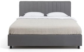 Sivá čalúnená dvojlôžková posteľ s úložným priestorom s matracom/s roštom 180x200 cm Myra Slim Line – Bonami Selection