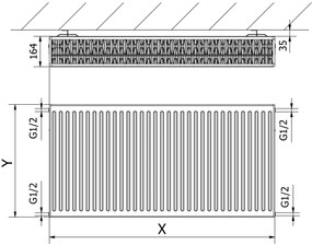 Mexen, panelový radiátor Mexen C33 600 x 400 mm, bočné pripojenie, 934 W, antracit - W433-060-040-66