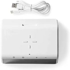 Nedis WCACQ30WT - Budík s LCD a bezdrôtovou nabíjačkou 15W/5V, biely