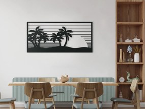 drevko Drevený obraz na stenu Západ Slnka Rozmer obrazu: 30,5 x 65 cm, Farba dekorácie: Čierna