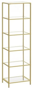 Sklenený regál, 6 políc, 177,3x40x30cm