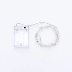 DECOLED Svetelná reťaz LED na batérie, so srdiečkami, teplá biela, 20 LED, 2,3 m