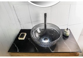 Čierne sklenené okrúhle umývadlo ø 39,5 cm Marac – Sapho