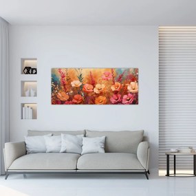 Obraz - Lúčne kvety, maľba (120x50 cm)