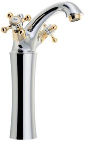 Reitano Rubinetteria Reitano Rubinetteria, ANTEA stojánkova umývadlová batéria vysoká s výpusťou, výška 245mm, chrómová-zlatá, 3172L