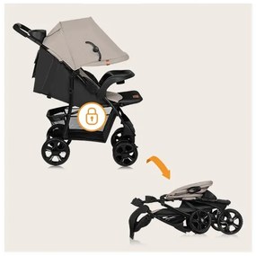 Lionelo - Športový kočík EMMA PLUS béžová/čierna
