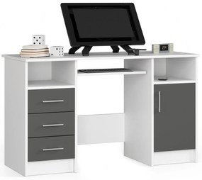 PC stolík Asegura (biela + grafit). Vlastná spoľahlivá doprava až k Vám domov. 1117077