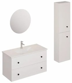 Kúpeľňová zostava s umývadlom vrátane umývadlovej batérie, vtoku a sifónu Naturel Forli biela KSETFORLI3, 1 ks