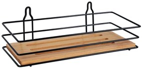 BISK Erga Plain, drôtený košík na kozmetiku 230x103x129 mm, čierna matná-hnedá, ERG-08051