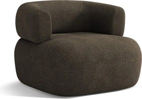 Hnedé kreslo z textílie bouclé Jenny – Micadoni Home