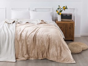 XPOSE® Detská mikroplyšová deka Exclusive s baránkom - biela káva 130x180 cm