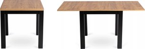 Rozkladací stôl do jedálne, obývacej izby, malý, štvorcový, čierny, Craft MAX 80/160