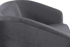 Trojmiestna pohovka Olivio, tmavo šedá zamatová látka