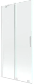 Mexen Velar, 2-krídlová posuvná vaňová zástena 90 x 150 cm, 8mm číre sklo, biely profil, 896-090-000-01-20