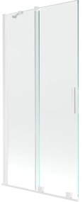 Mexen Velar, 2-krídlová posuvná vaňová zástena 90 x 150 cm, 8mm číre sklo, biely profil, 896-090-000-01-20