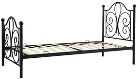 Kovová jednolôžková posteľ s roštom Panama 90 - čierna